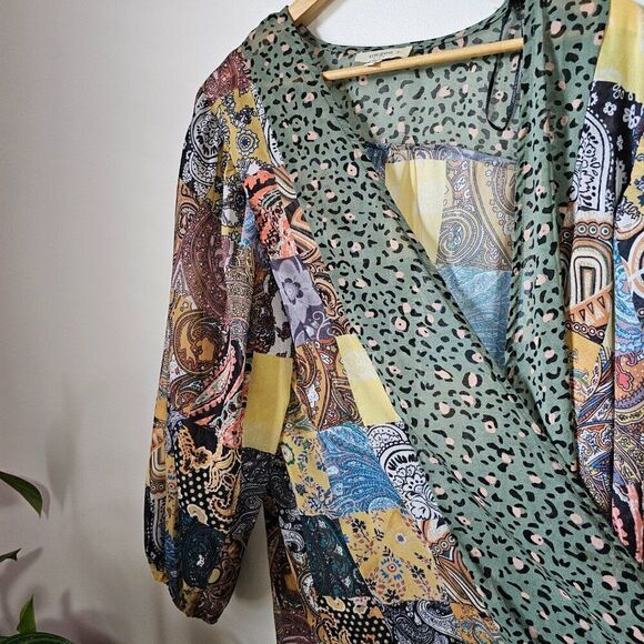 EUC LIKE NEW UMGEE + BOHO PATCH LIKE PRINT LONG/DUSTER KIMONO TOP SIZE 1XL - Picture 10 of 16